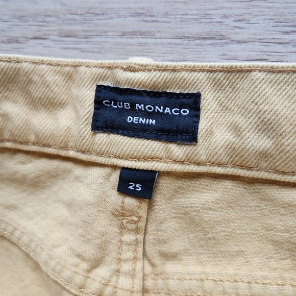 NWoT CLUB MONACO The Relaxed Slim Jeans Zip Yellow Ginger Cotton - Picture 9 of 12